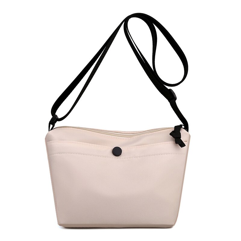 Borsa a tracolla in Nylon per donna 2021 borsa a tracolla impermeabile piccola Casual borsa a tracolla estiva con cerniera morbida tinta unita: Beige