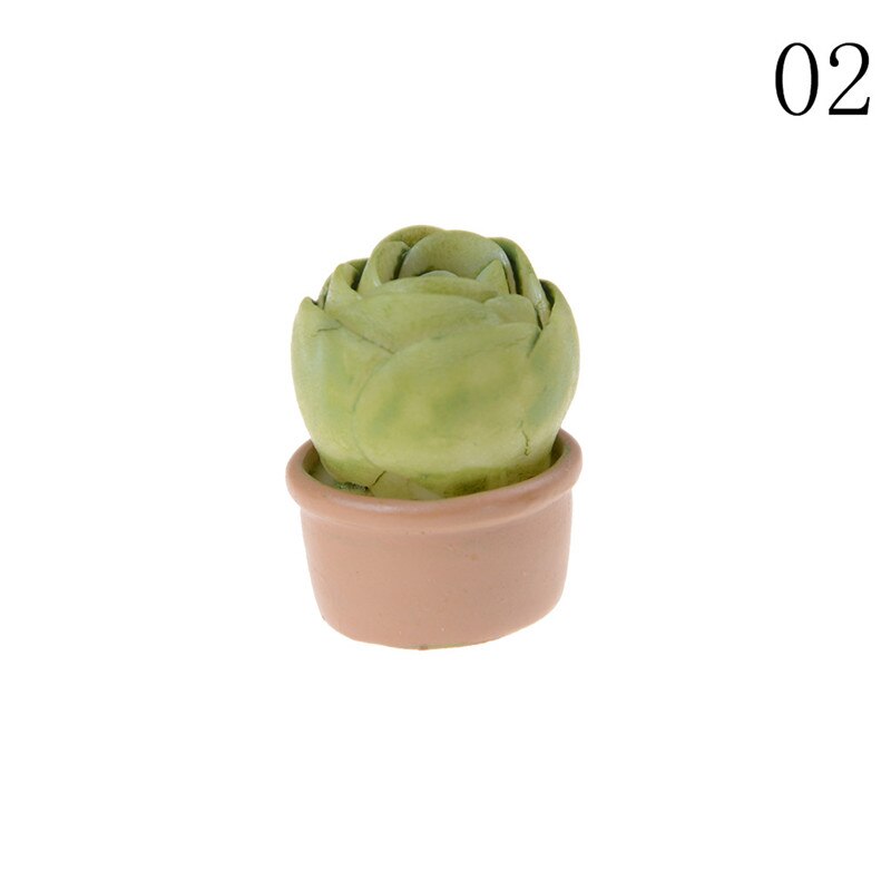 Dollhouse Succulent Plant Office Resin Desktop Birthday Flower Home Decor Craft DIY Miniature Ornament Furniture Toys: 11