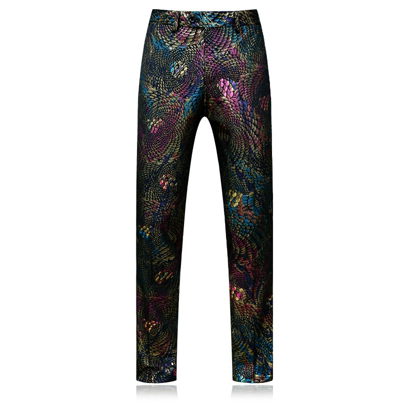 Plyesxale farverige jakkesæt til mænd luksusmærke fløjl pantalon homme klassiske herre kjole bukser slim fit fest bryllup bukser  p7: Asiatisk størrelse l