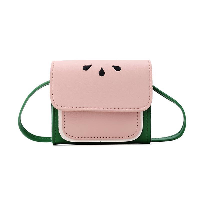 Mooie Cartoon Fruit Vorm Kids Schoudertassen Leuke Watermeloen Draagbare Messenger Bag Crossbody Tas Voor Kinderen: Roze