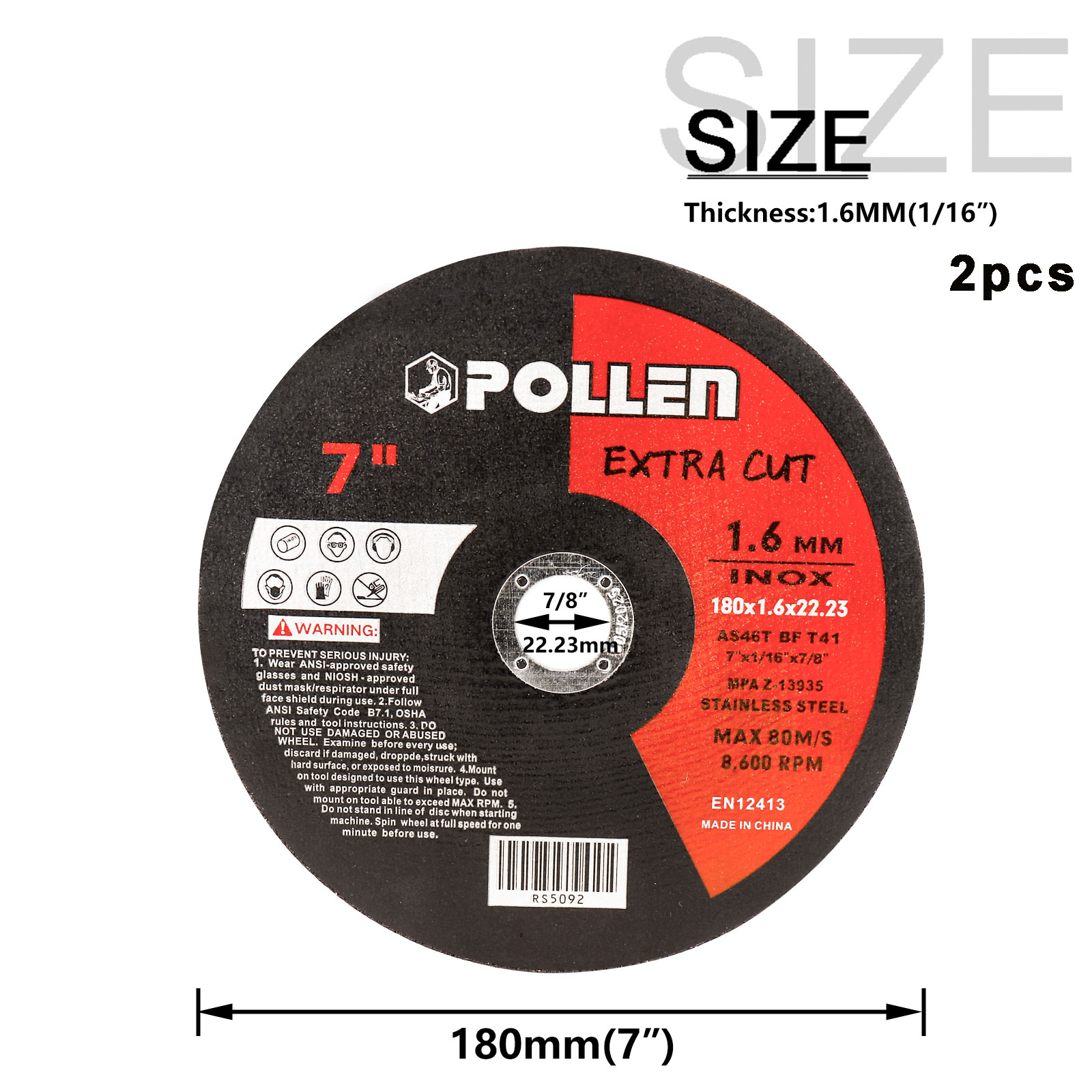 7 Inch 180mm Cutting Disc Metal Cutting Wheel Disc For Angle Grinder Metal Iron Cutting Saw Disc 1-2pcs: Other