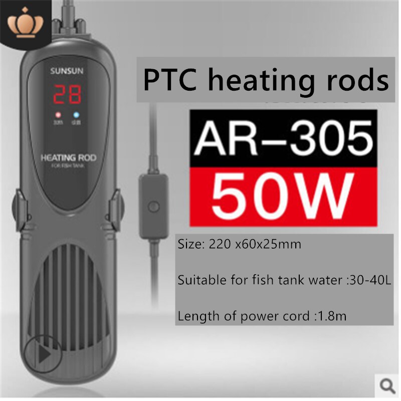 Double Display Automatic Thermostat Bottom Filter Heating Rod PTC Explosion-proof Heater