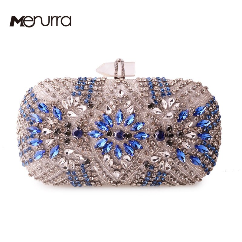 Bolso de mano de boda para mujer, bolsa de noche con diamantes de imitación, lentejuelas brillantes, Vintage, con cuentas de cristal, para de cóctel