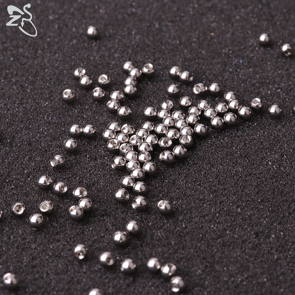 ZS 10/30/ 100PCS Edelstahl Ball 18G 16G High Polish Piercing Schraube Ersatz Ball Nase Ohr Labret piercings Zubehör
