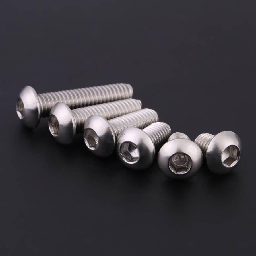 M6 Button Screws 60Pcs M6 Stainless Steel Hex Socket Button Screws Fasteners Accessories With Plastic Box Embedment Nuts Button
