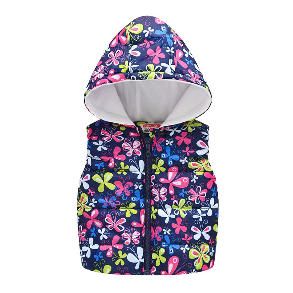 Peuter Baby Bloem Gedrukt Vest Baby Meisje Jongens Mouwloos Bloemen Bloemen Hooded Warm Vest Tops Kids Winter Warme Kleren: 3-4 Years