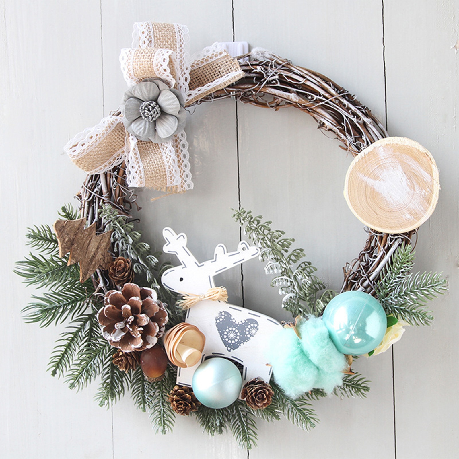 Christmas Wreath Decoration DIY Window Front Door Hanging Garland Ornaments Home Decor