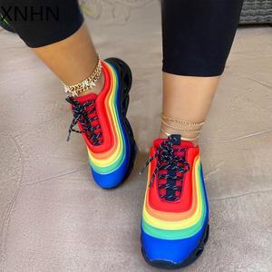 Kvinnor lägenheter fritidsskor kvinna snörning plus size sport sneaker godis söt söt sko chaussures femme zapatos mujer sapato
