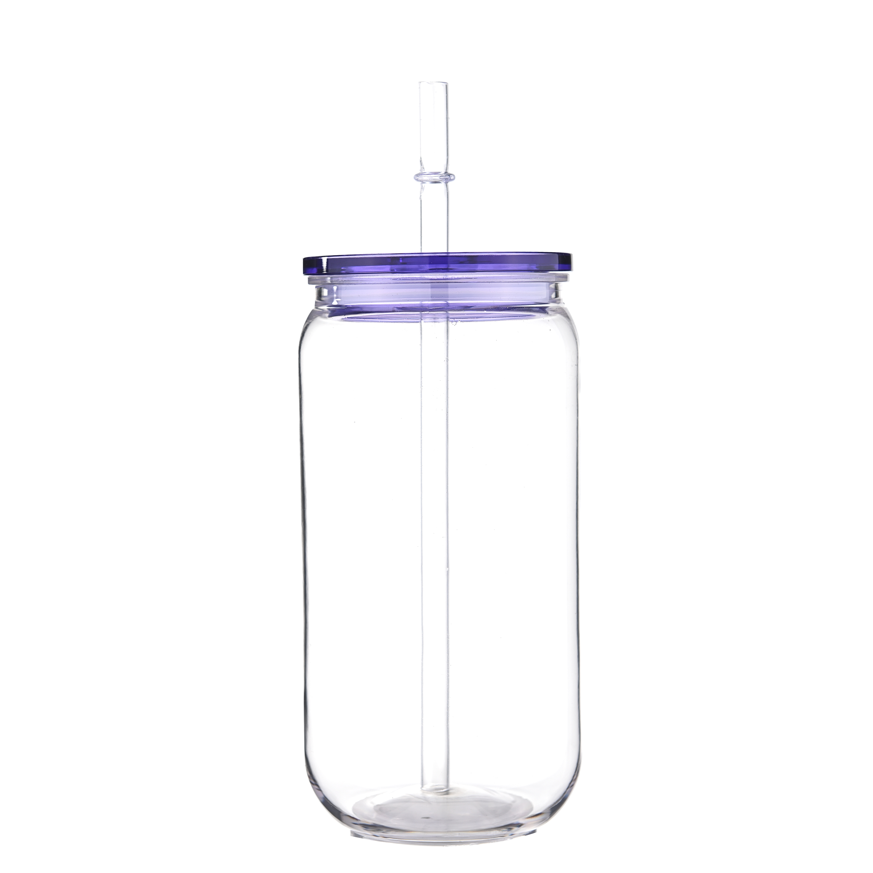 16oz kleurrijke deksel transparante plastic beker met deksels en rietjes vervangende deksels voor blikvormige ijskoffiekopjes schattige beker: Bruin