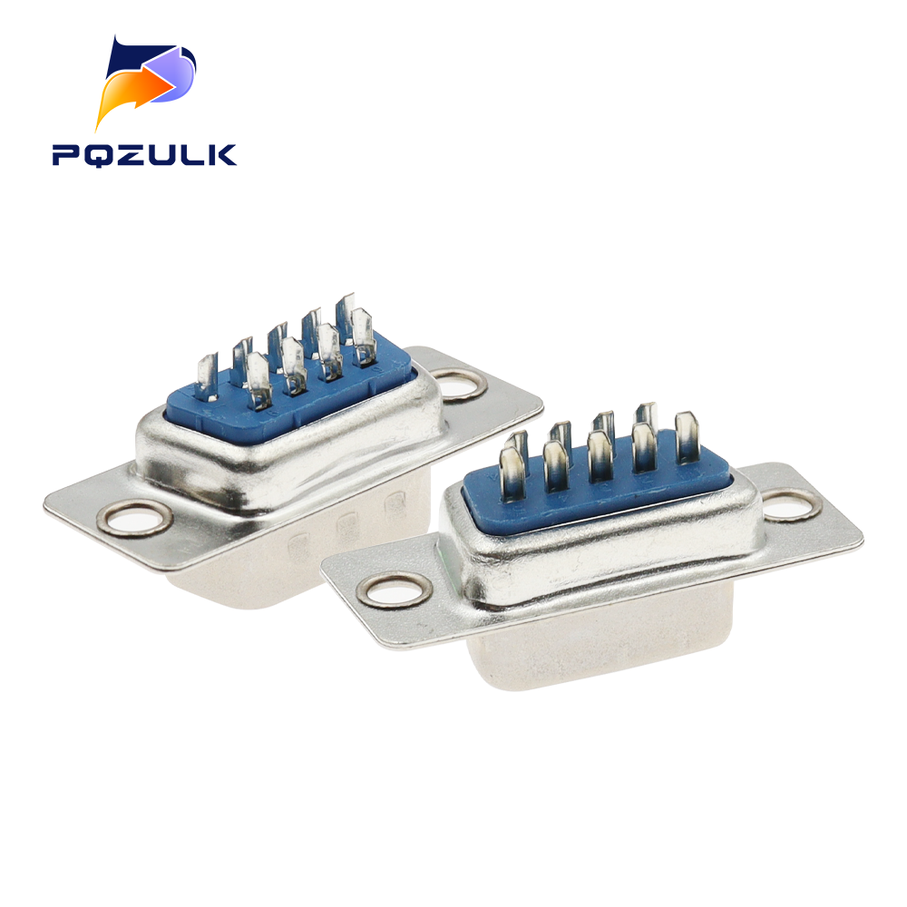 Connecteur soudé bleu DB9 trou/broche femelle/mâle, 5 pièces, prise de port série RS232, adaptateur DB D-SUB 9 broches