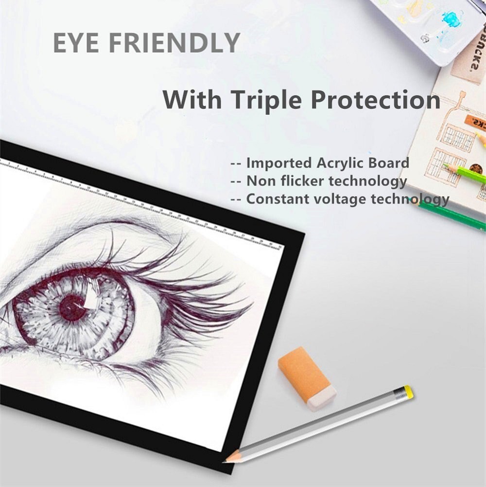 LED lighted Drawing Board Ultra A4 Drawing Table Tablet Light Pad Sketch Book Blank Canvas for Painting Acrylic Watercolor Paint