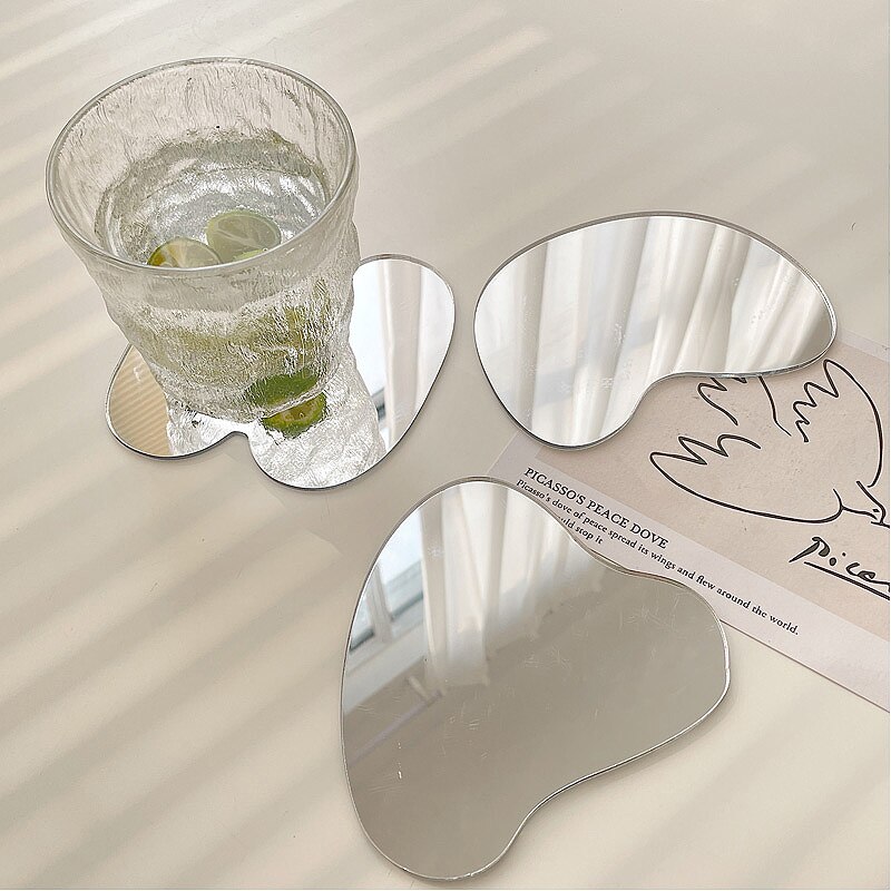 Ins Cup Onderzetters Acryl Spiegel Onderzetters Koffie Cup Mok Pad Isolatie Placemat Cafe Tafel Mat Desktop Decor Ornamenten