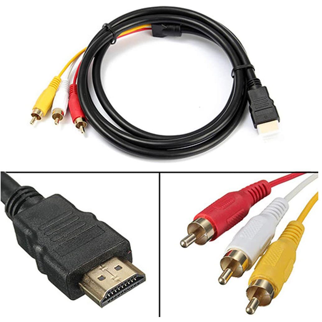 Hdmi naar rca-kabel 1080p hdmi mannelijk  to 3 rca s-video av-kabel kabeladapter voor tv hdtv dvd