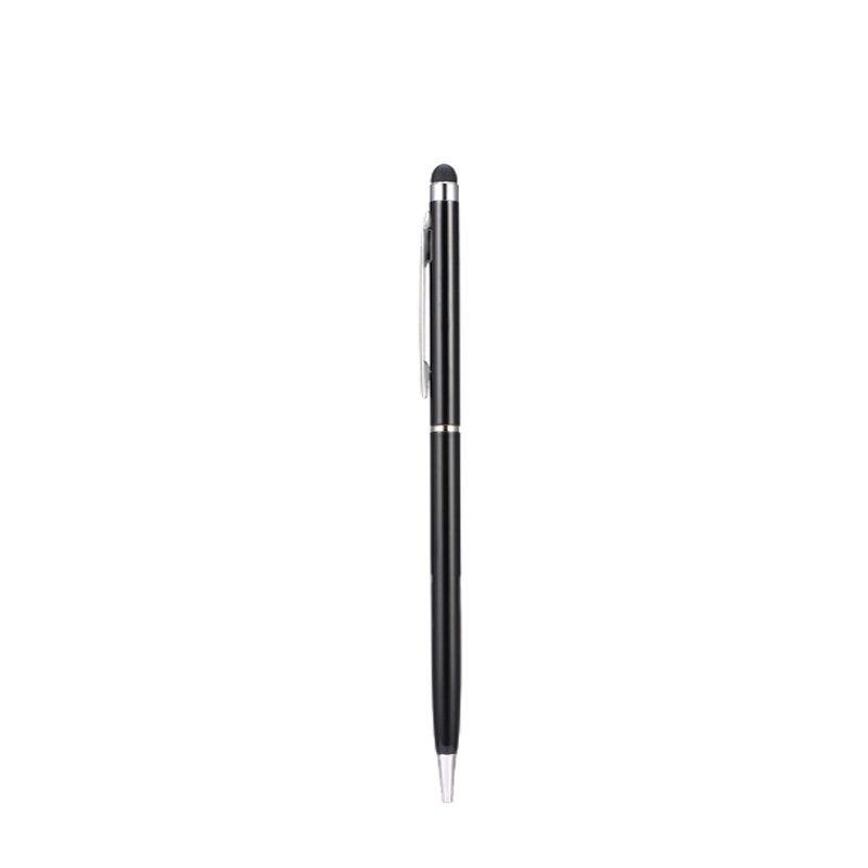 2Stck 2in1 Edelstahl Kapazitiven Touchscreen Stift für Iphone Samsung Huawei Xiaomi Ipad Tablette Telefon Malerei Schreiben Stift: Schwarz