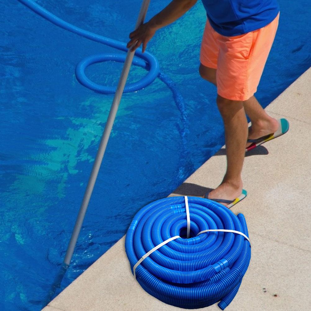 Poolslang vattenslang med 38 mm diameter och total längd 6.6m uv och klorvattentät flexibel slanganslutning