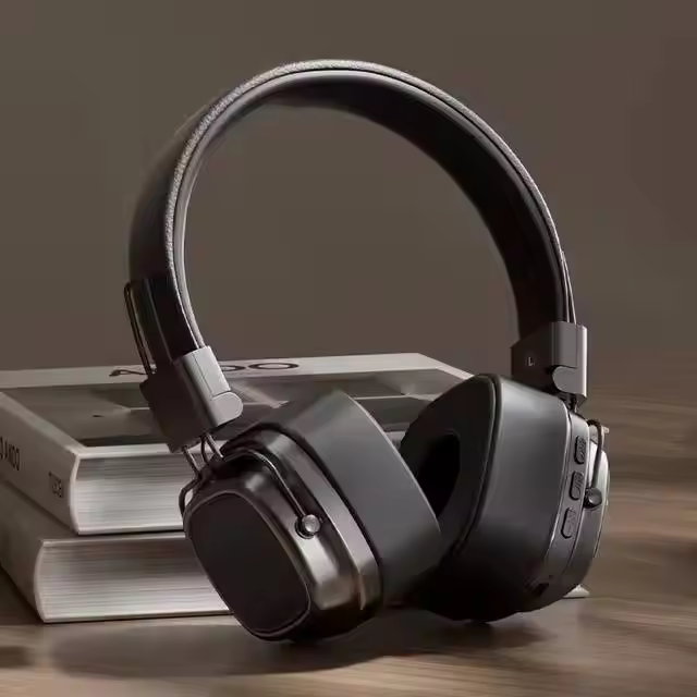 Retro On Ear Headphones Wireless Bluetooth Headsets DJ Stereo Sounds Bluetooth 5.3 Headset Gamer Choice For XiaoMi 2961: black