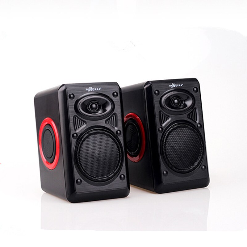 Surround Computer Speakers Met Diepe Bass Usb Bedrade Powered Multimedia Speaker Voor Pc Laptops Builtin Vier Luidspreker Membraan: Rood