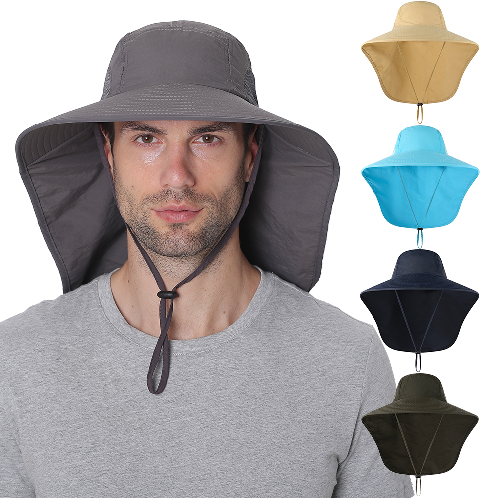 Wide Brim Unisex Sun Hat Fishing Cap with Neck Flap for Travel Camping Hiking Boating fishing cap Carp Fishing Pesca