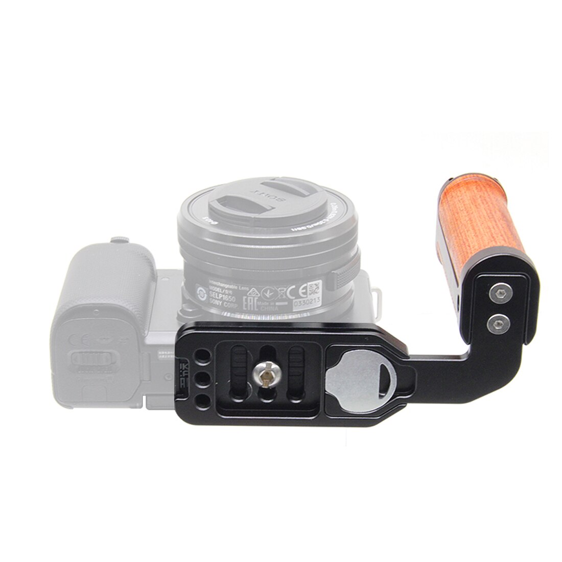 Quick Release L Plate Holder Wooden Handle Protective Hand Grip Camera Bracket ZVE10 Camera Cage Rig For Sony ZV-E10 DLSR Camera