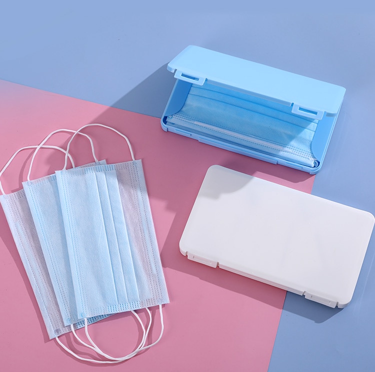 Bolsa portátil de almacenamiento de mascarillas, caja de almacenamiento de mascarillas antipolvo para la prevención de la contam