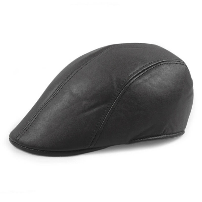 Gorra de hiedra plana de cuero Vintage para hombre, gorro de Newsboy gatsby, gorro de motorista, sombrero de boina