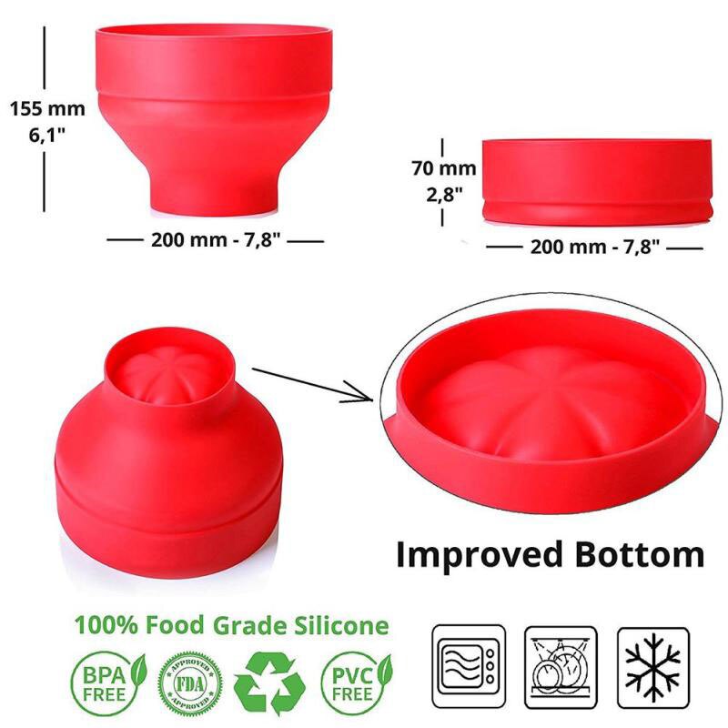 Fda Siliconen Rode Popcorn Kom Thuis Microwaveable Pop Corn Maker Kom Magnetron Veilig Popcorn Bakingwares Emmer