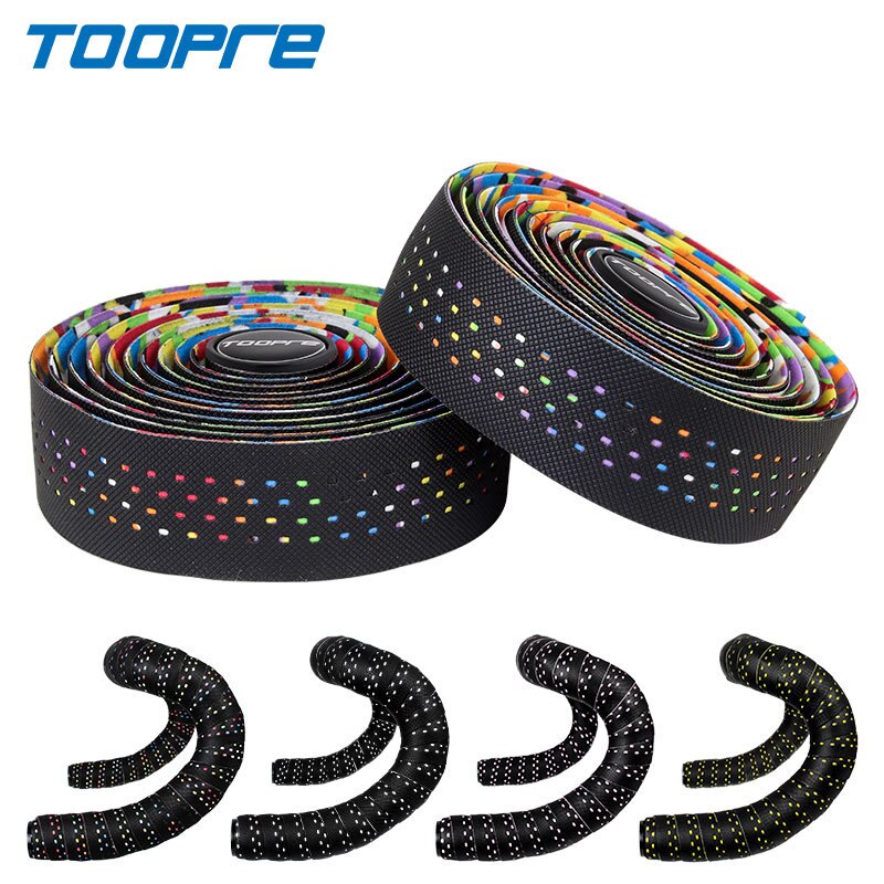 TOOPRE road handlebar strap bicycle strap non-slip breathable sweat-absorbing silicone curved perforated handlebar strap