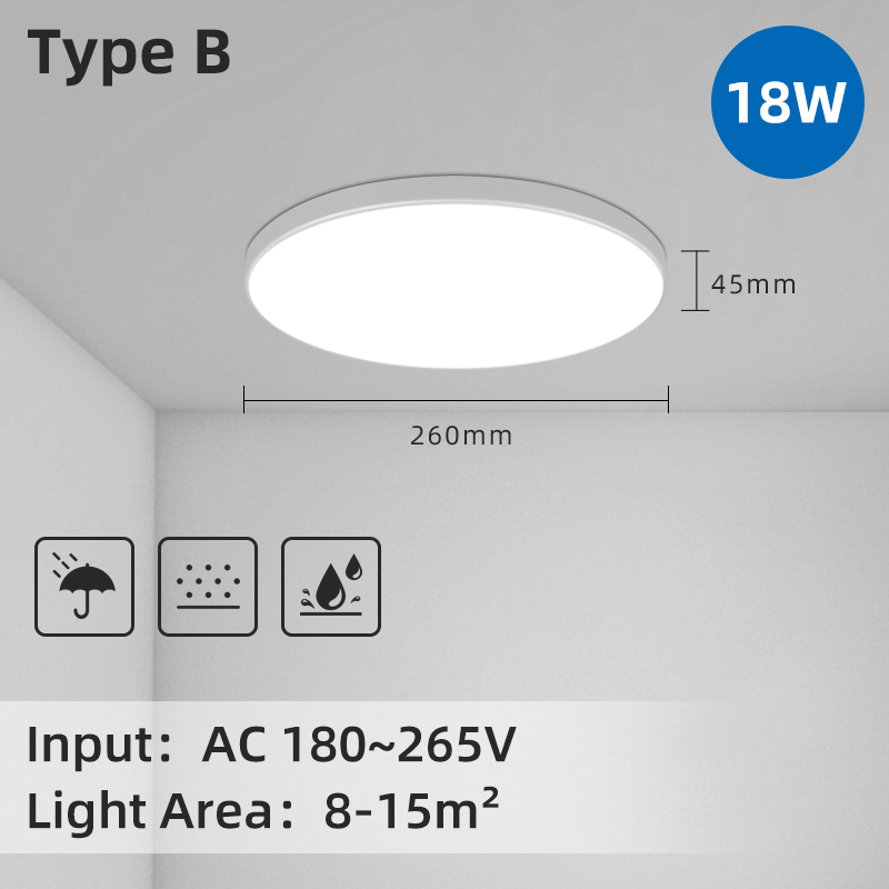 Led-kattovalaisin 220v modernia kattovalaisinta 15/20/30/50w led-paneelikattovalaisinta makuuhuoneen keittiön sisustusvalaistukseen: Valkoinen / 1w