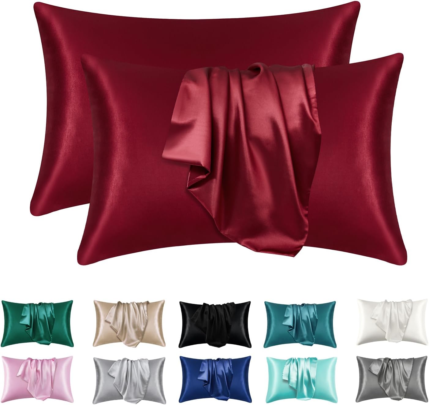 2 stücke Satin- Seide Kissen bezug für Haar und Haut, Korallen Kissen bezüge Standard größe Satz von Super weichen Kissen bezug: 470*740mm / verrotten