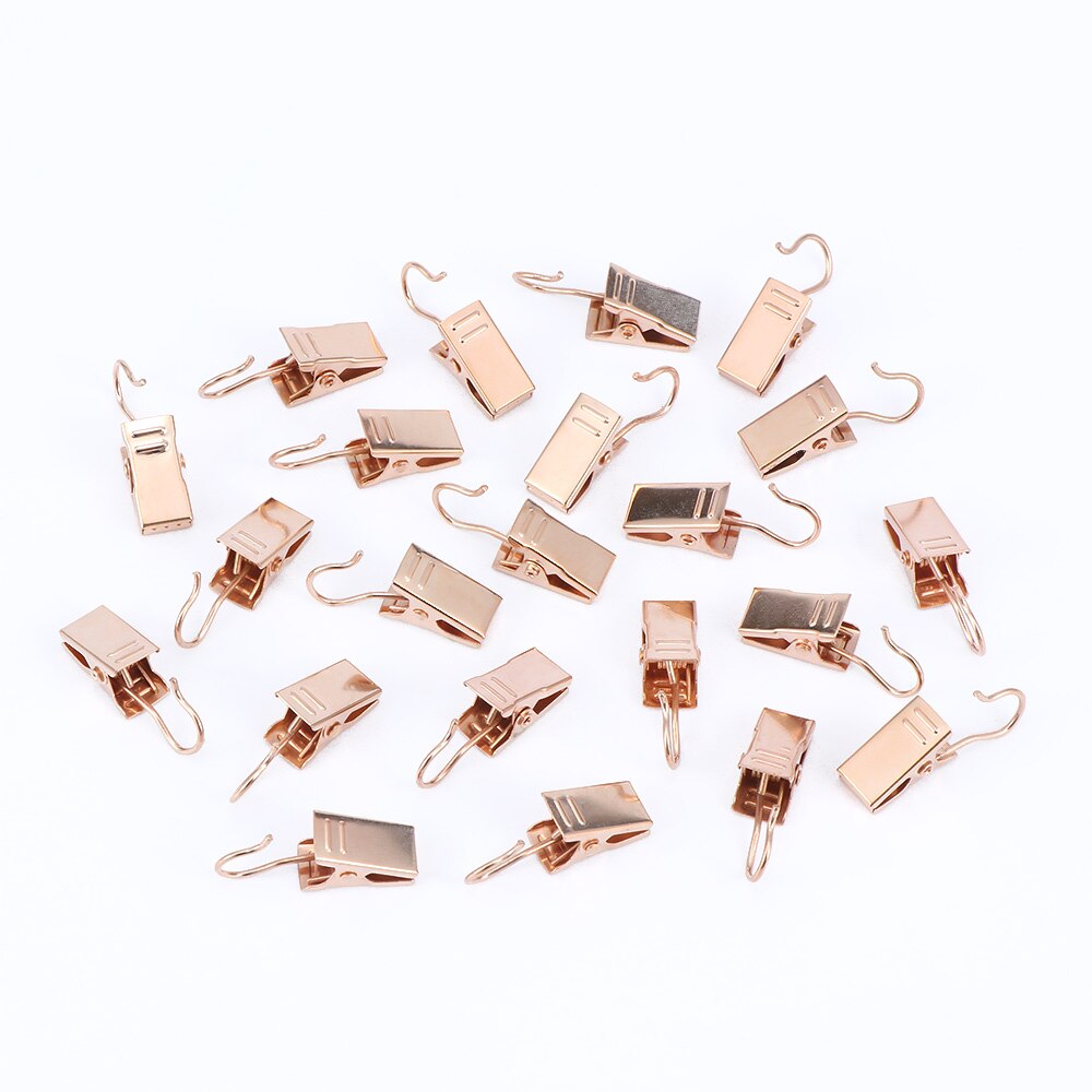 20 stuks/set raam douchegordijn haak clips stevige en duurzame gordijn clips gordijn ringen klemmen zilver gouden accessoires