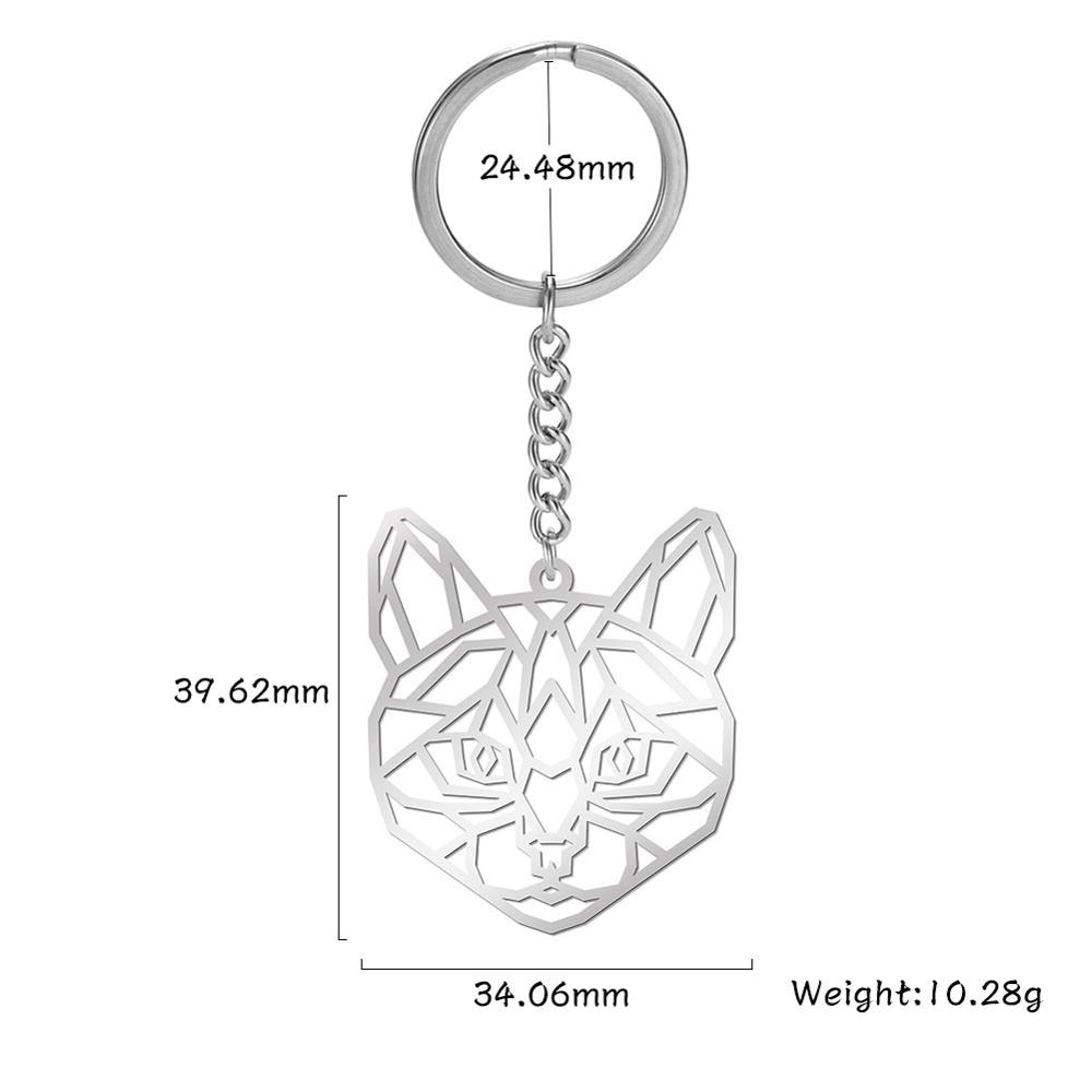 Mijn Vorm Sleutelhanger Cat Animal Rvs Sieraden Sleutelhanger Pet Sleutelhanger Uitsnede Hollow Sleutelhouder Dieren Vrouwen Mannen Hangende