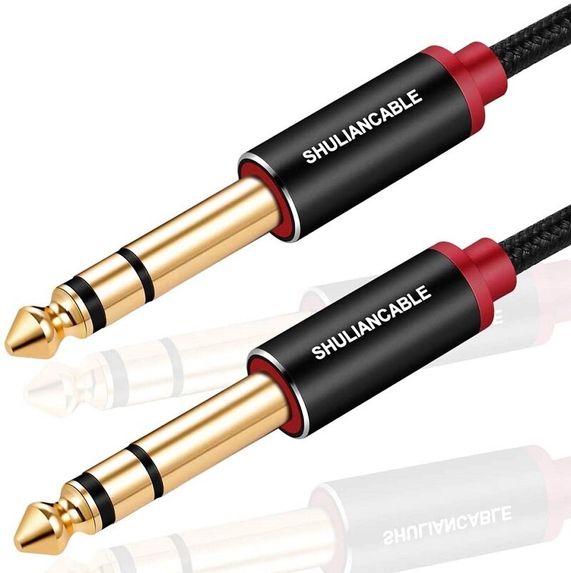 Kabel do instrumentów gitarowych Lungfish, kabel audio stereo TRS 6,35 mm męski do męskiego do gitary elektrycznej, gitary basowej, mandoliny elektrycznej