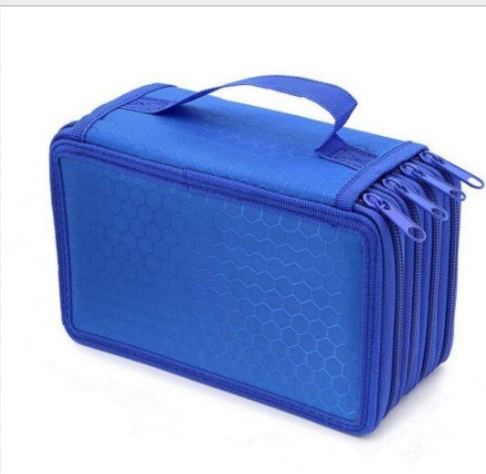 Hoge Capaciteit Doos Stationaire Pen Bag Make Opbergtas Pen Etui Opbergdoos Coin Houder Pen Briefpapier Case: Blauw