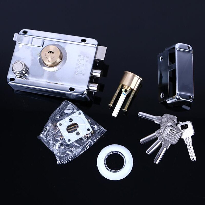 Door Lock Strong Deadbolt Universal Exterior Anti-theft Lock Stainless Steel Multiple Insurance Smooth Home Security Accessory