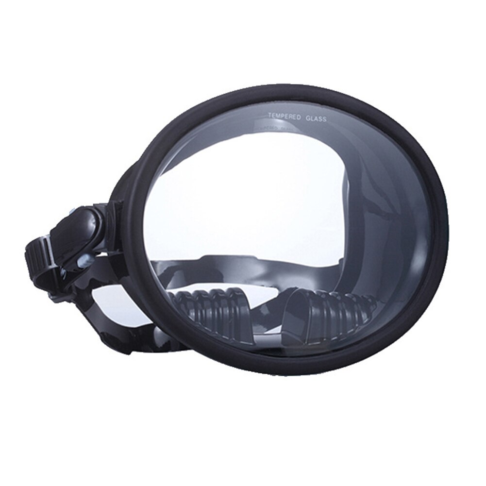 1PC Snorkeling Full Solid Diving Masks Anti Leak Full Snorkel Set 180 Panoramic View Classic Round Scuba: black