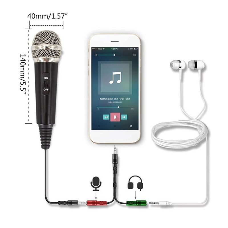 Recording Condenser Microphone Mobile Phone 3.5mm Jack Microfone for Computer null
