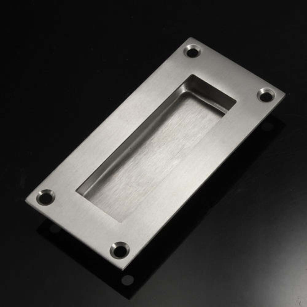 Stainless Steel Door Handle Flush Recessed Pull Circular Oval Rectangular Hardware Drawer Embedded For Home Tools: Rectangular