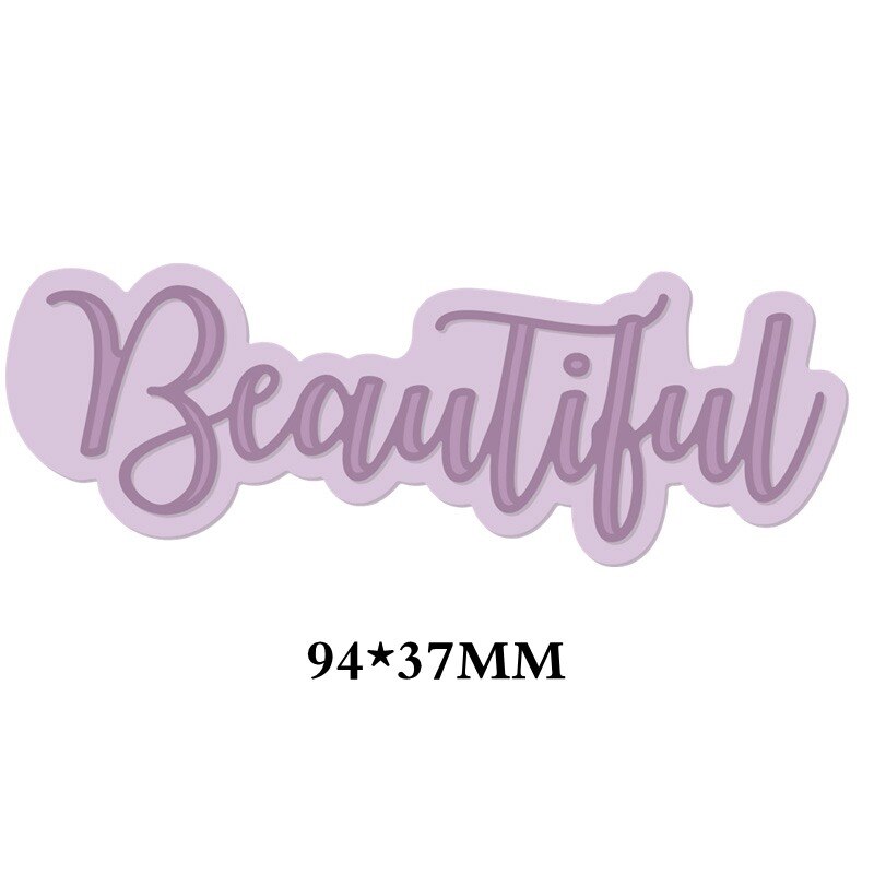 Mots mélangés découpe de métal pochoir pour bricolage Scrapbooking décoratif gaufrage artisanat découpe modèle Sentiment: Beautiful