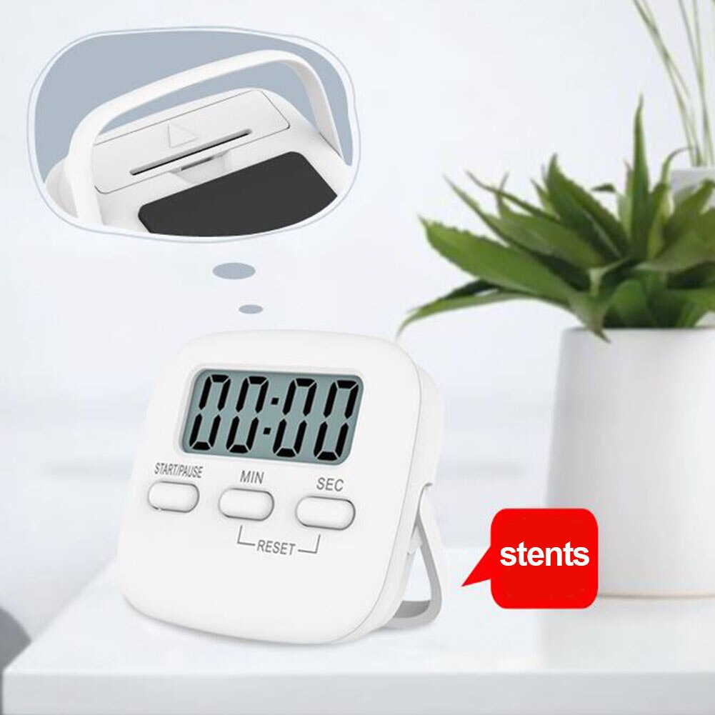 Clear Voice Hanging Electronic Magnetic LCD Digital Countdown Alarm Kitchen Timer ABS With Speaker Portable Home Battery Powered