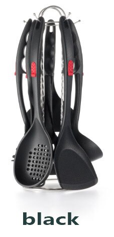 Espátula de silicona explosiva, juego de utensilios de cocina de silicona, colador, cuchara de arroz, cuchara de sopa, juego de utensilios de cocina de silicona de siete piezas: A 7 piece set