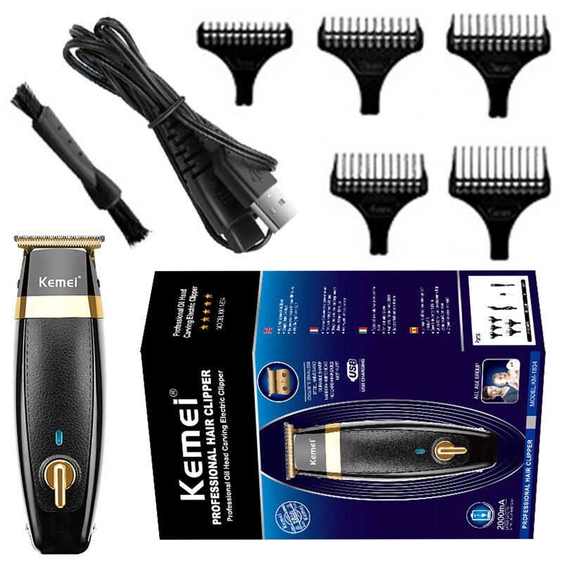 finishing hair trimmer men hair clipper electric rechargeable beard trimmer outliner blade cordless haircut tool: with box