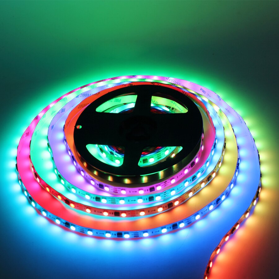 Zuczug WS2811 WS2812B RGB LED Strip Licht 5M 5 12 Volt Waterdichte 5050 30/60/144 led /m WS2812 WS2812B DC 5V 12 V led Streep Tape