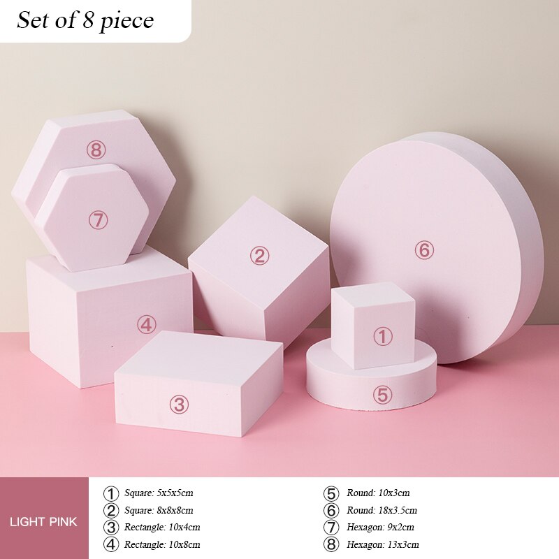 Aankomst Product Fotografie Props Fotografie Foam Bubble Geometrische Kubus Set Fotografie Props: light pink