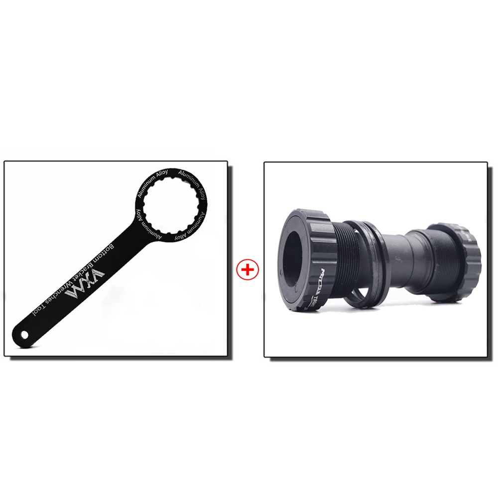 Bike Bottom Bracket Set Sealed Bearing Threaded 68 73mm BSA 68 BB 91 Shell 24mm Spline Axis MTB Road Bike Bottom Bracket: 1 set of Black