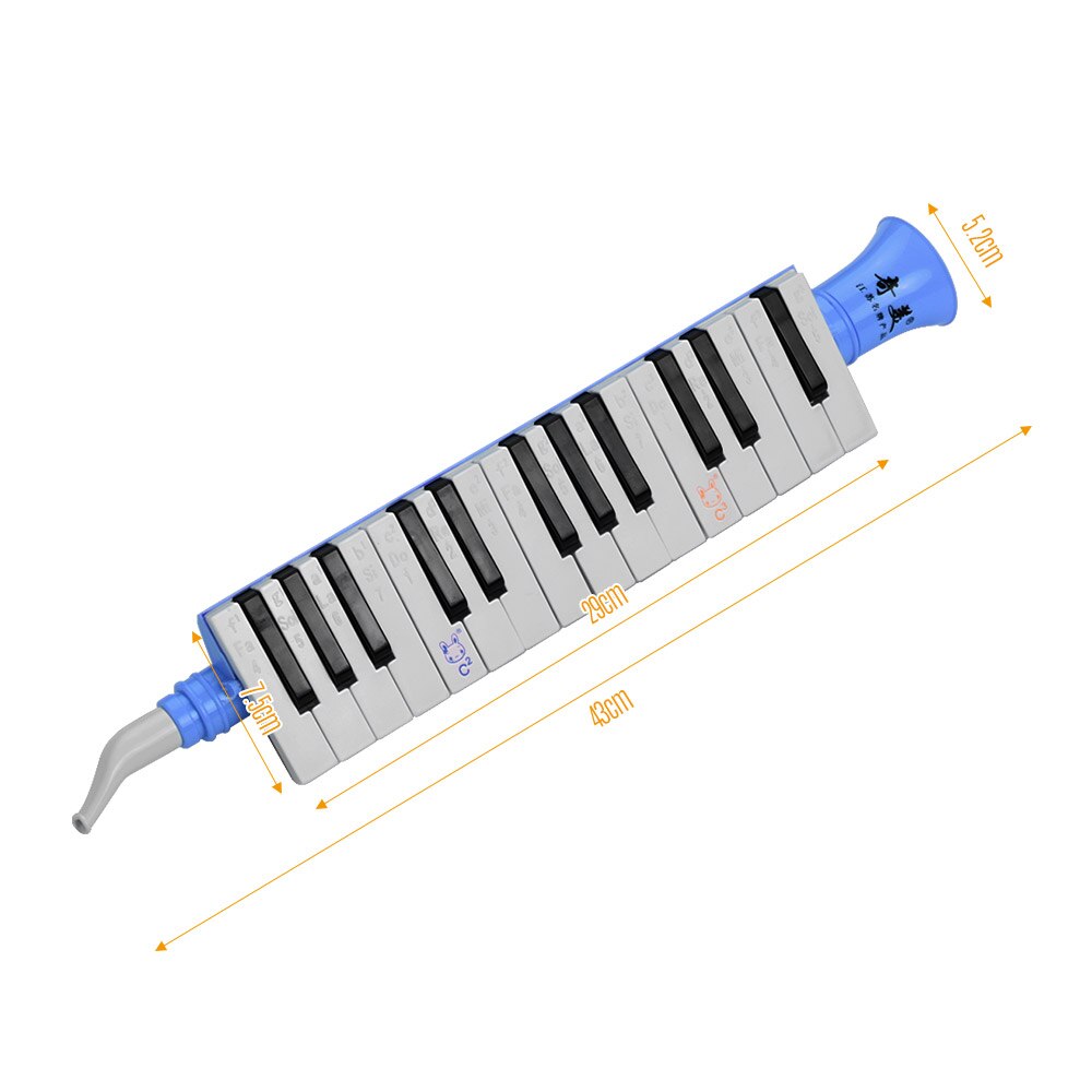 Melodica portátil de 27 teclas para estudiantes, armónica de resina de ingeniería ABS con bolsa para amantes de la música