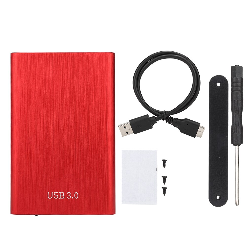 2.5-Inch SATA USB 3.0 Laptop 7-9.5MM Hard Drive SSD Enclosure External Laptop Disk Case: Red