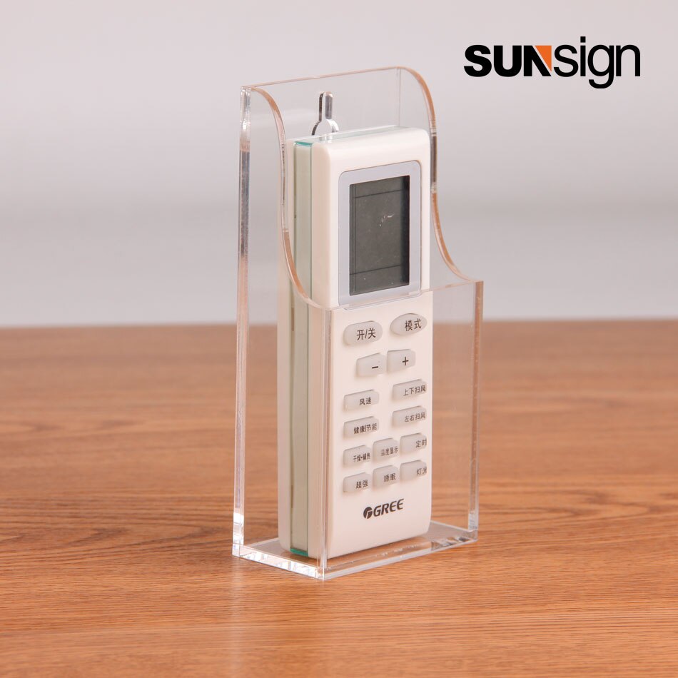 Wall-mounted Transparent Acrylic Storage Box/Remote Control Holder for Hotel/Bedroom/Office