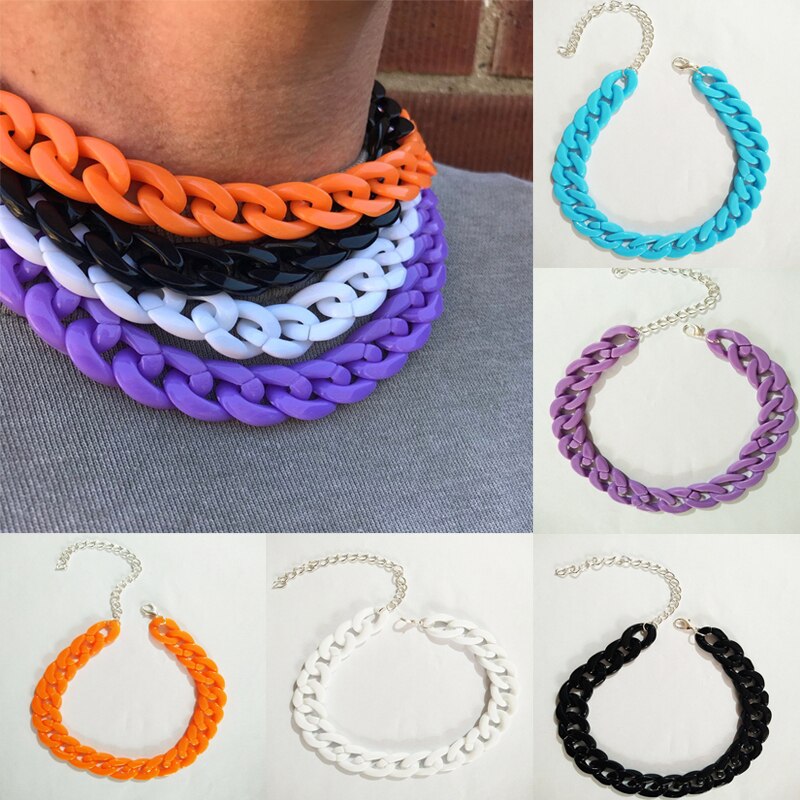 Neue Acryl Einstellbare Kette Halskette für Frauen/Männer Böhmischen Halsband dick Halskette Colar Schmuck