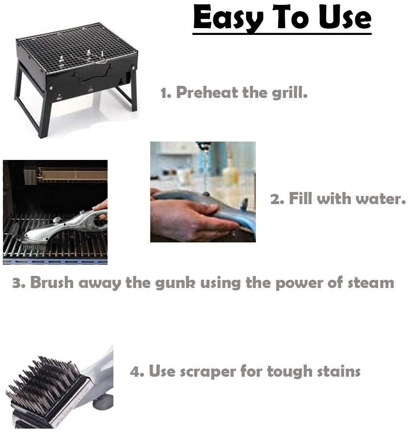 Brosse de nettoyage à vapeur pour Barbecue papa, accessoire de nettoyage pour charbon de bois avec accessoires de gaz à vapeur, outils de cuisine