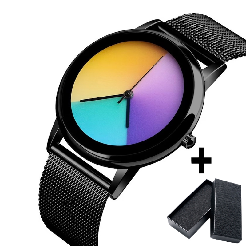 Unique Women Watches Simple Ultrathin Steel Lady Watch Casual Colorful Changing Dial Quartz Wriswatches Special: BRONZE